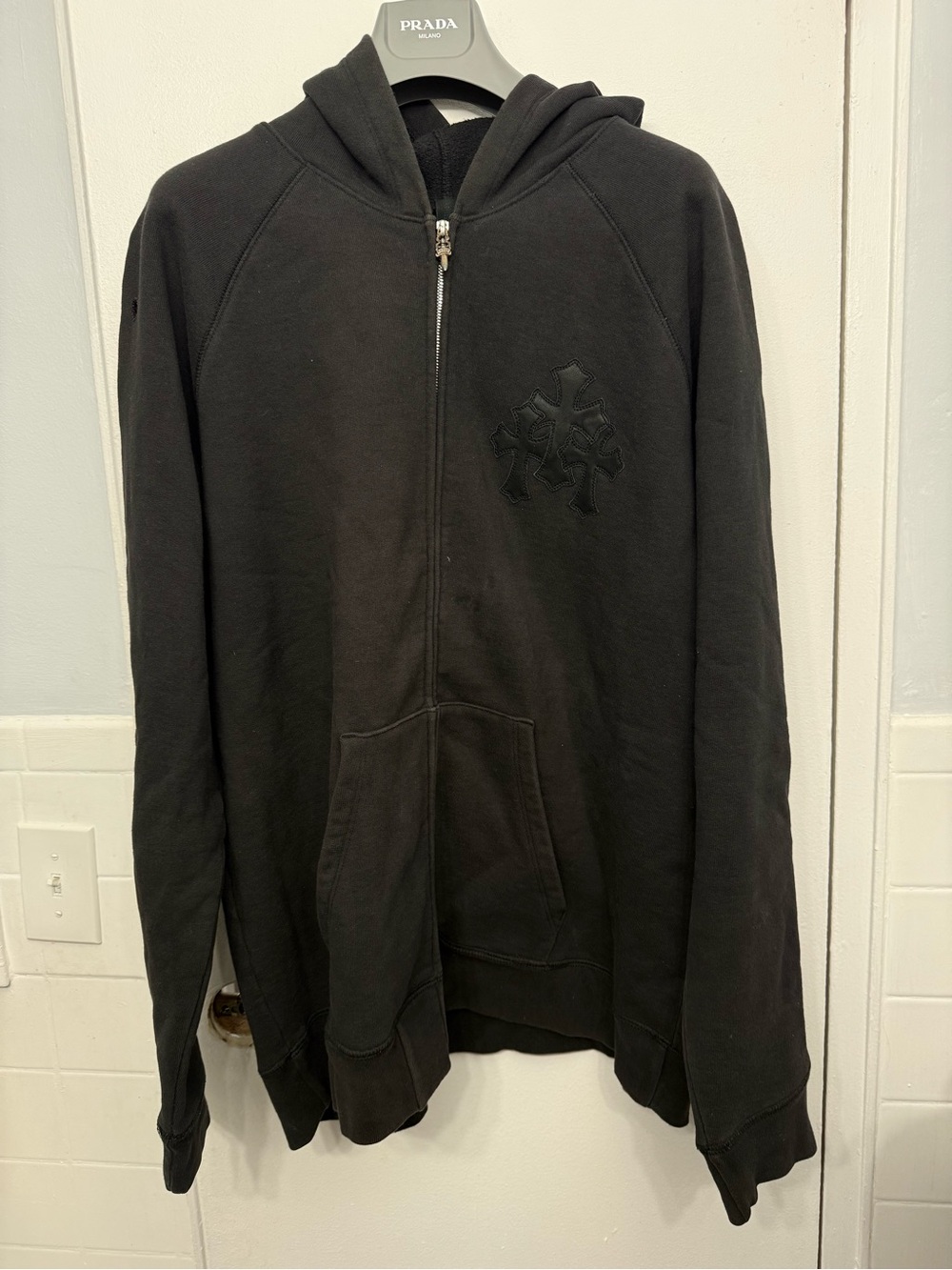 Chrome Hearts Black Zip-Up Hoodie Sweatshirt